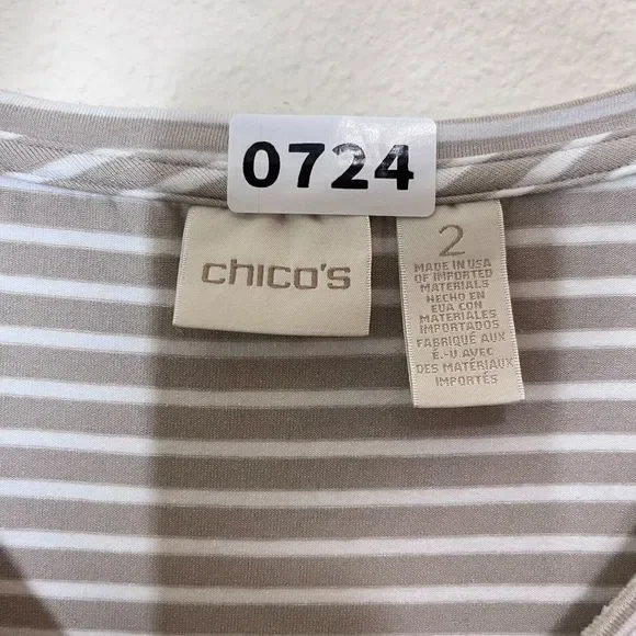 Chicos Womens Dress Size 2 Multicolor Striped V-Neck Sleeveless Pullover Casual - Picture 5 of 8